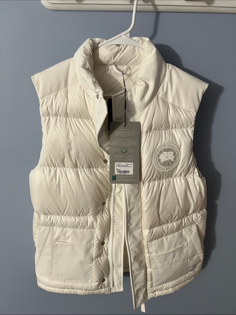Canada Goose Cream Quilted Down Vest